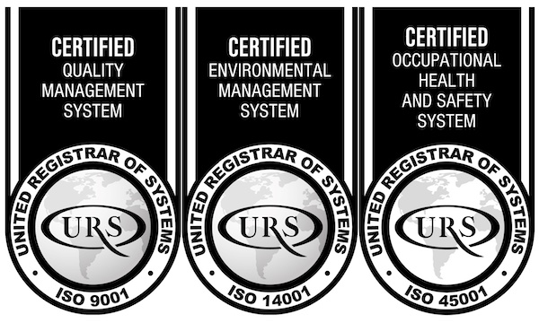 Certificados ISO 9001, ISO 14001 e ISO 45001